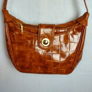 Gallery One Woman's Designer Shoulder Purse Brown Leather Style Fashion Bag